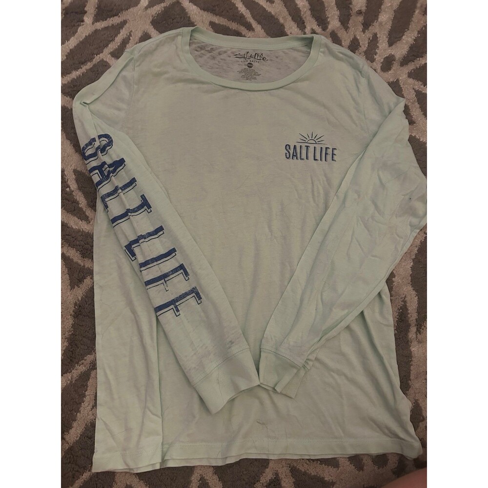 Long Sleeve Light Blue Salt Life See Through Top